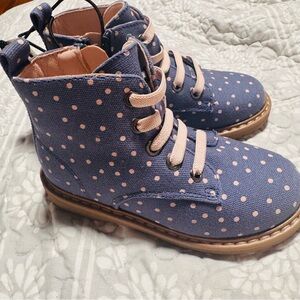 Charming Blue Polka Dot Kids Boots